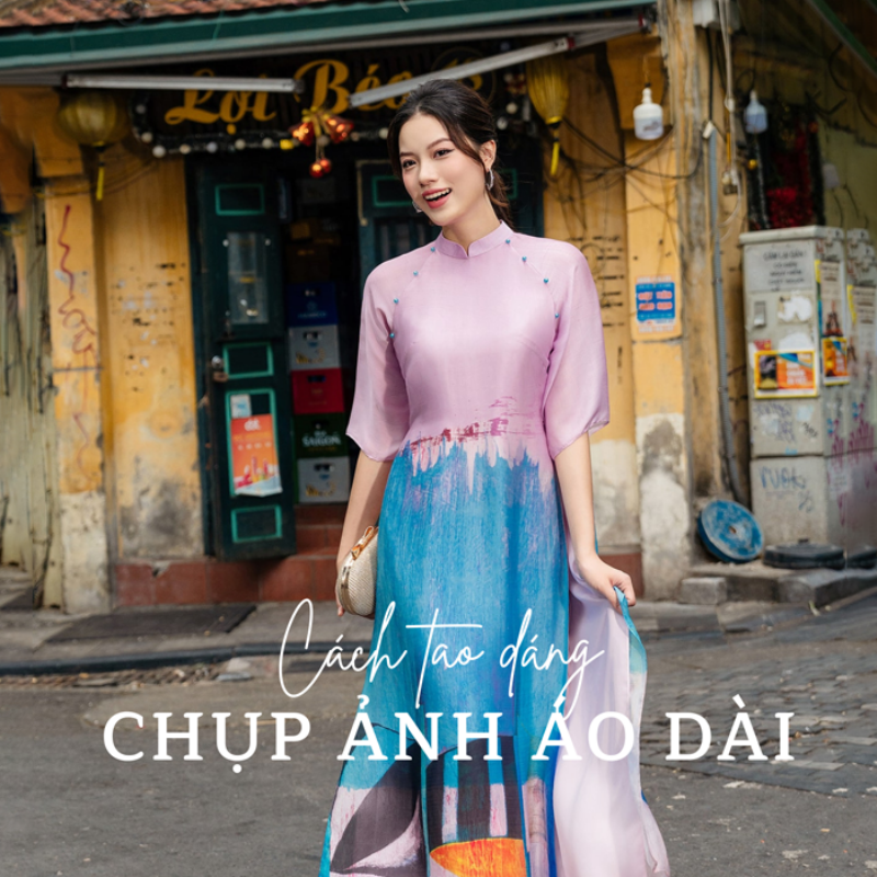 Hinh anh co gai mac ao dai quay lung tai chua, the hien ve dep nen na, thanh tinh khi di le chua